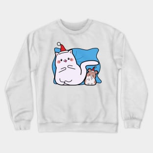 Kawaii style, Christmas, new year, mouse and cat kawaii, gifts Crewneck Sweatshirt